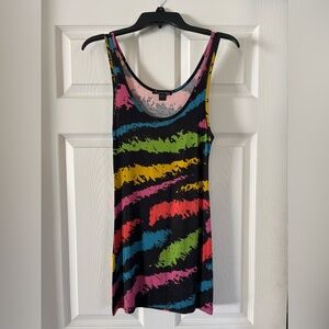 Forever 21 Black Rainbow Abstract Mini Dress